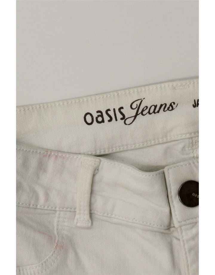 Oasis Womens Denim Shorts UK 12 Medium W28 White Cotton