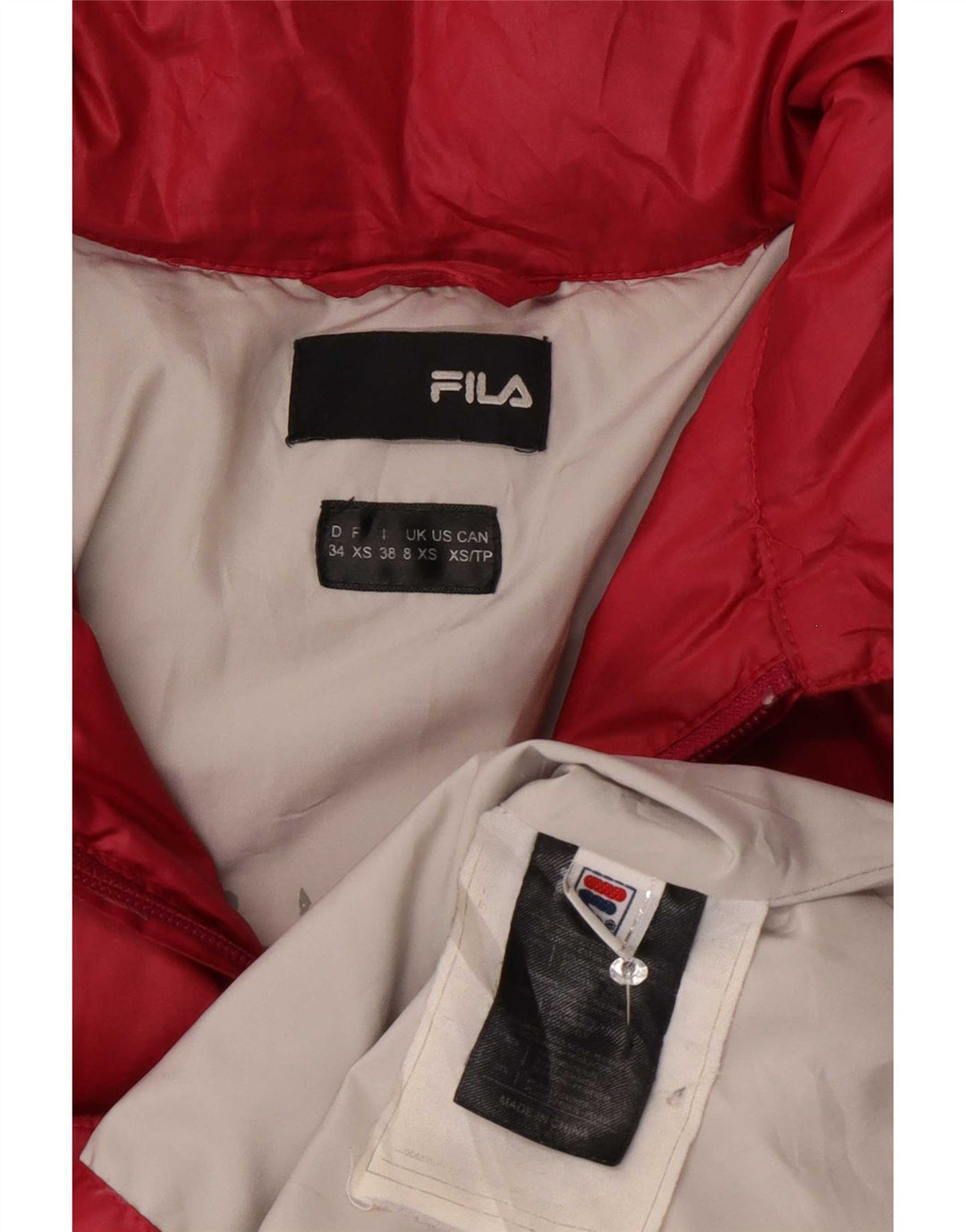 Fila Womens Padded Jacket UK 8 Small Pink Polyester