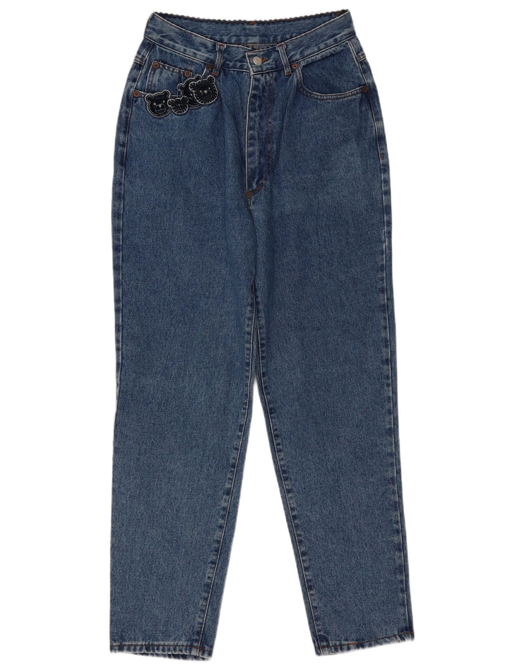 Vintage Womens Tapered High Waist Jeans W32 L30 Blue Cotton