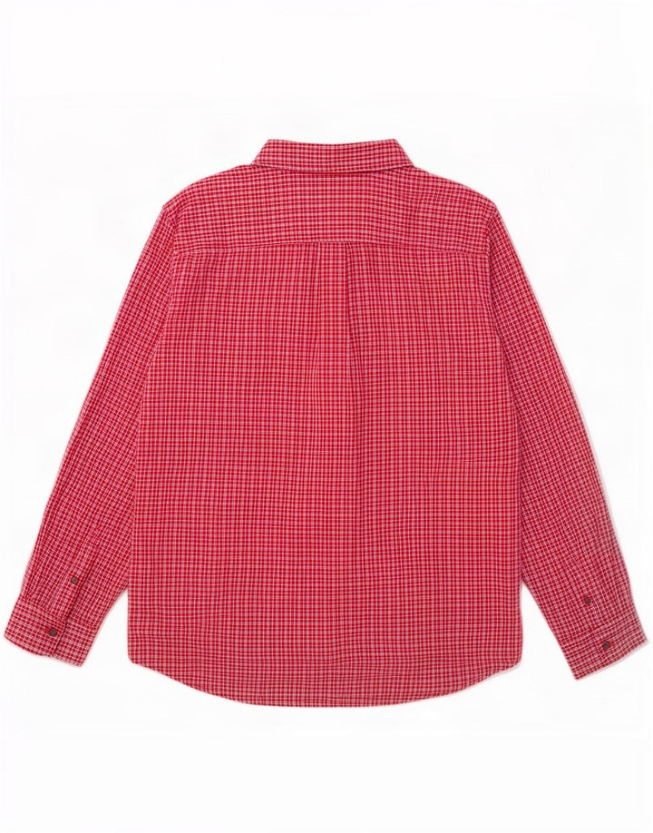 Chaps Mens Shirt XL Red Check Cotton