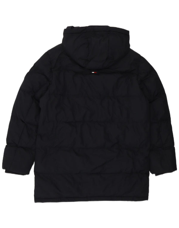 Tommy Hilfiger Mens Hooded Padded Jacket UK 40 Large Navy Blue Polyester