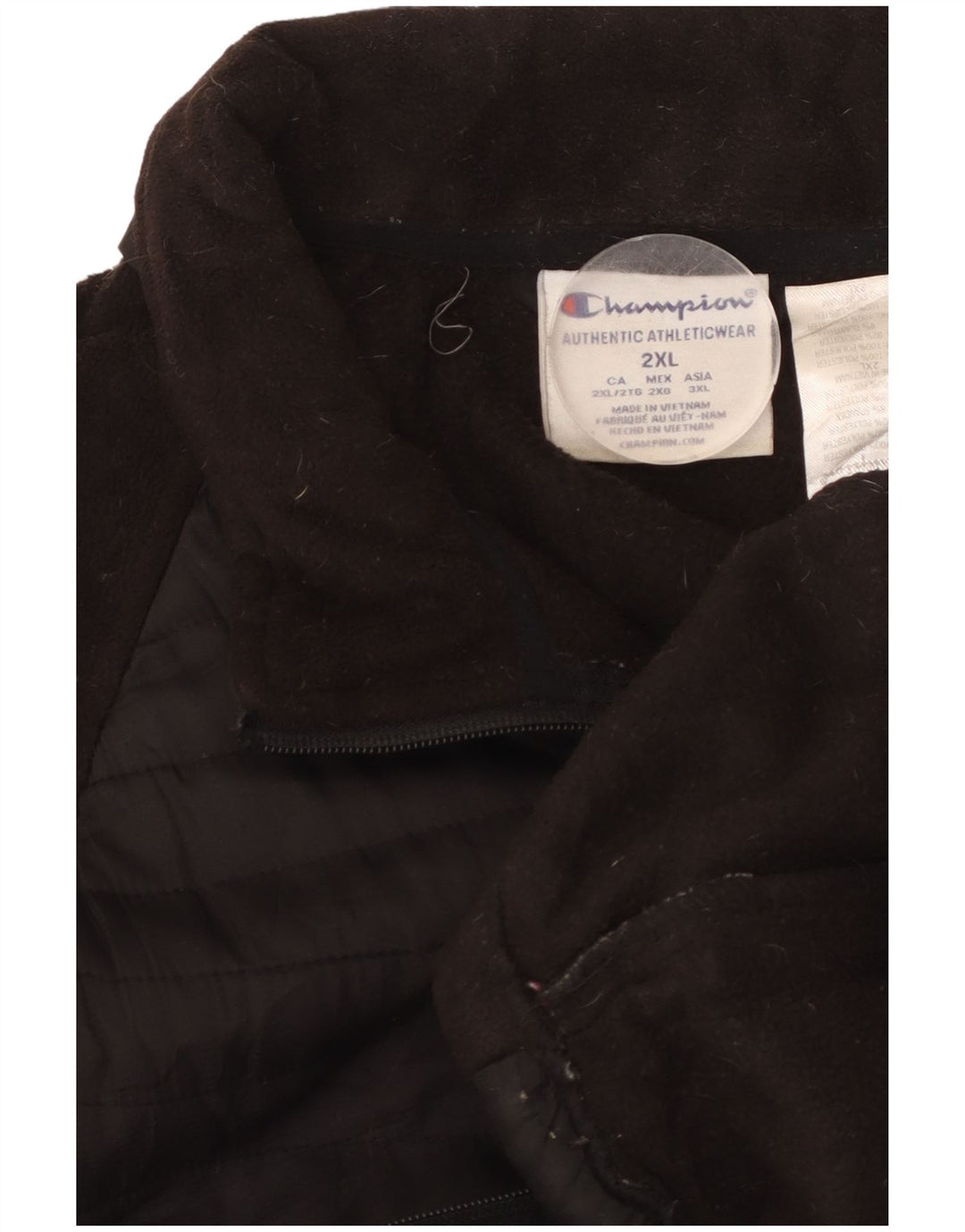 Champion Mens Fleece Jacket UK 44 2XL Black Polyester