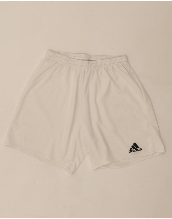 ADIDAS Boys Climalite Sport Shorts 9-10 Years Medium White Polyester Vintage Adidas and Second-Hand Adidas from Messina Hembry 