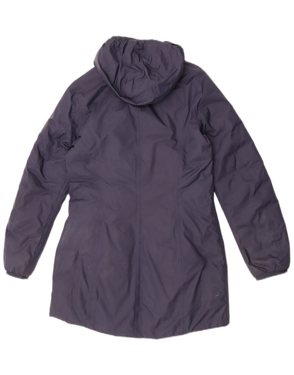 K-Way Womens Hooded Reversible Windbreaker Coat UK 8 Small Navy Blue