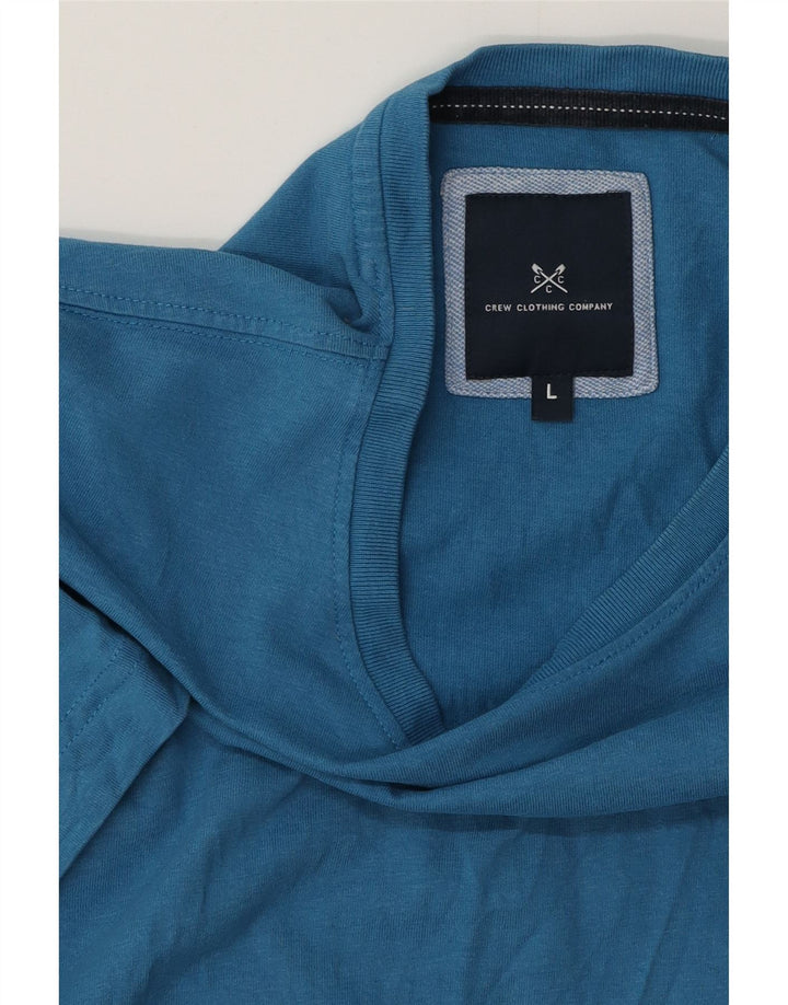 CREW CLOTHING Mens T-Shirt Top Large Blue Cotton