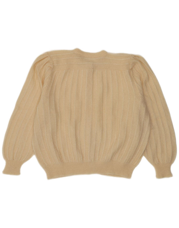 Vintage Womens Cardigan Sweater UK 18 XL Beige