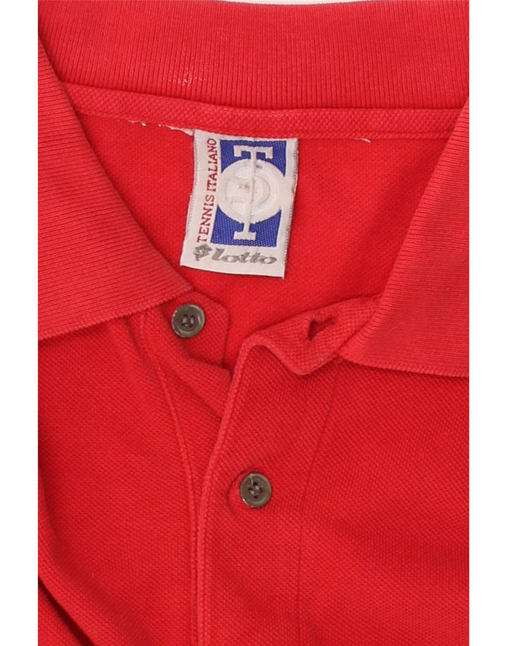 LOTTO Mens Polo Shirt Large Red Cotton Vintage Lotto and Second-Hand Lotto from Messina Hembry 