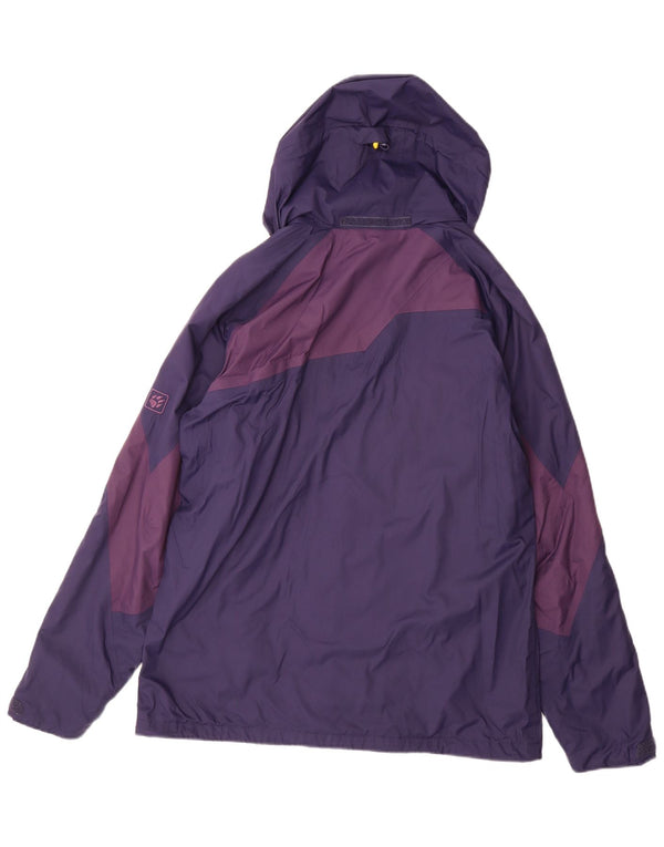 JACK WOLFSKIN Mens Hooded Rain Jacket UK 40/42 Large Purple Colourblock