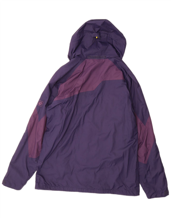 JACK WOLFSKIN Mens Hooded Rain Jacket UK 40/42 Large Purple Colourblock
