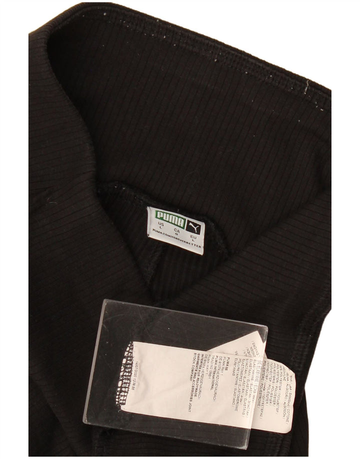 Puma Womens Leggings UK 14 Large  Black Cotton