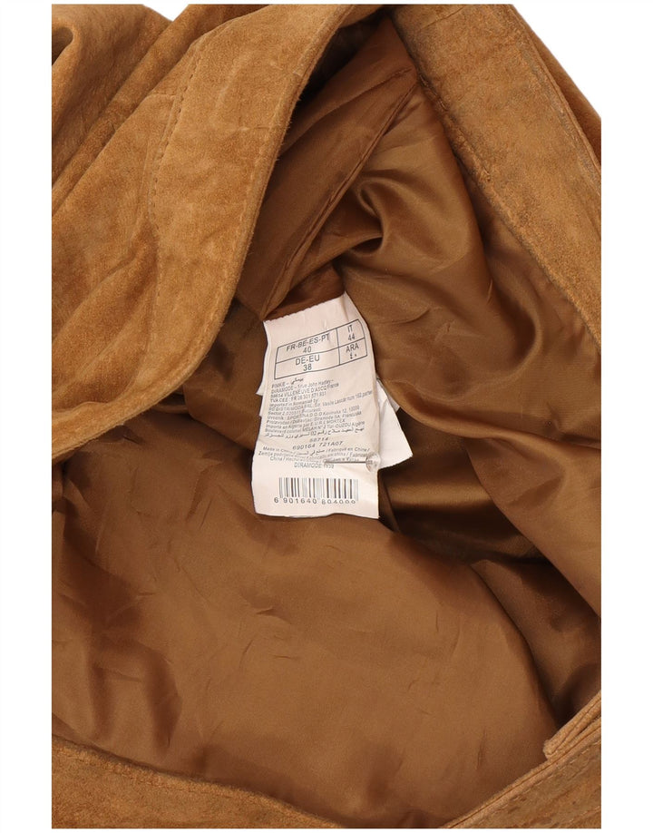 Pimkie Womens Suede Mini Skirt IT 44 Medium W32  Brown Leather