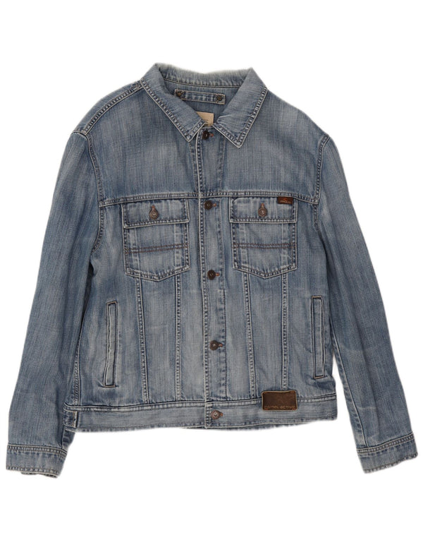Camel Active Mens Denim Jacket UK 38 Medium Blue Cotton