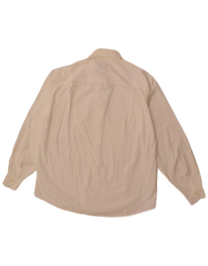 AZZURRA Mens Shirt Large Off White Cotton