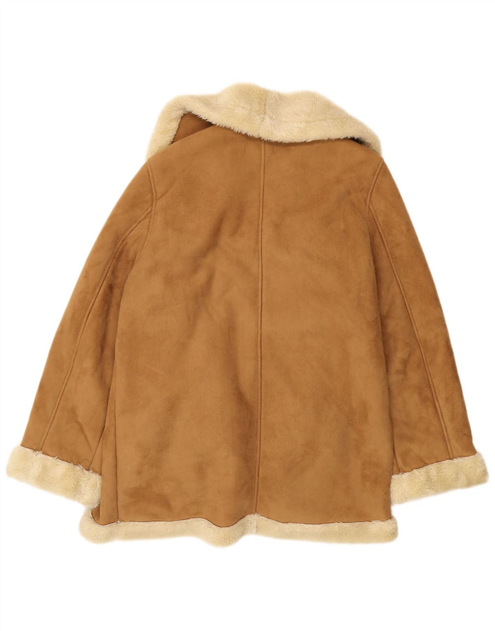 Wit & Wisdom Womens Oversized Sherpa Overcoat UK 14 Large  Brown Polyester