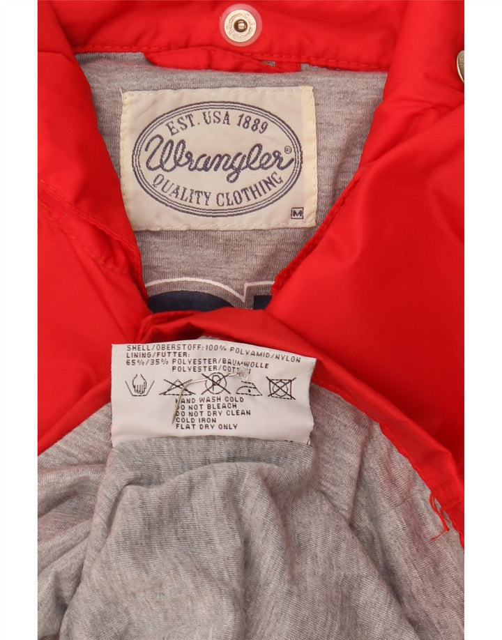 Wrangler Mens Hooded Windbreaker Jacket UK 38 Medium Red Polyamide