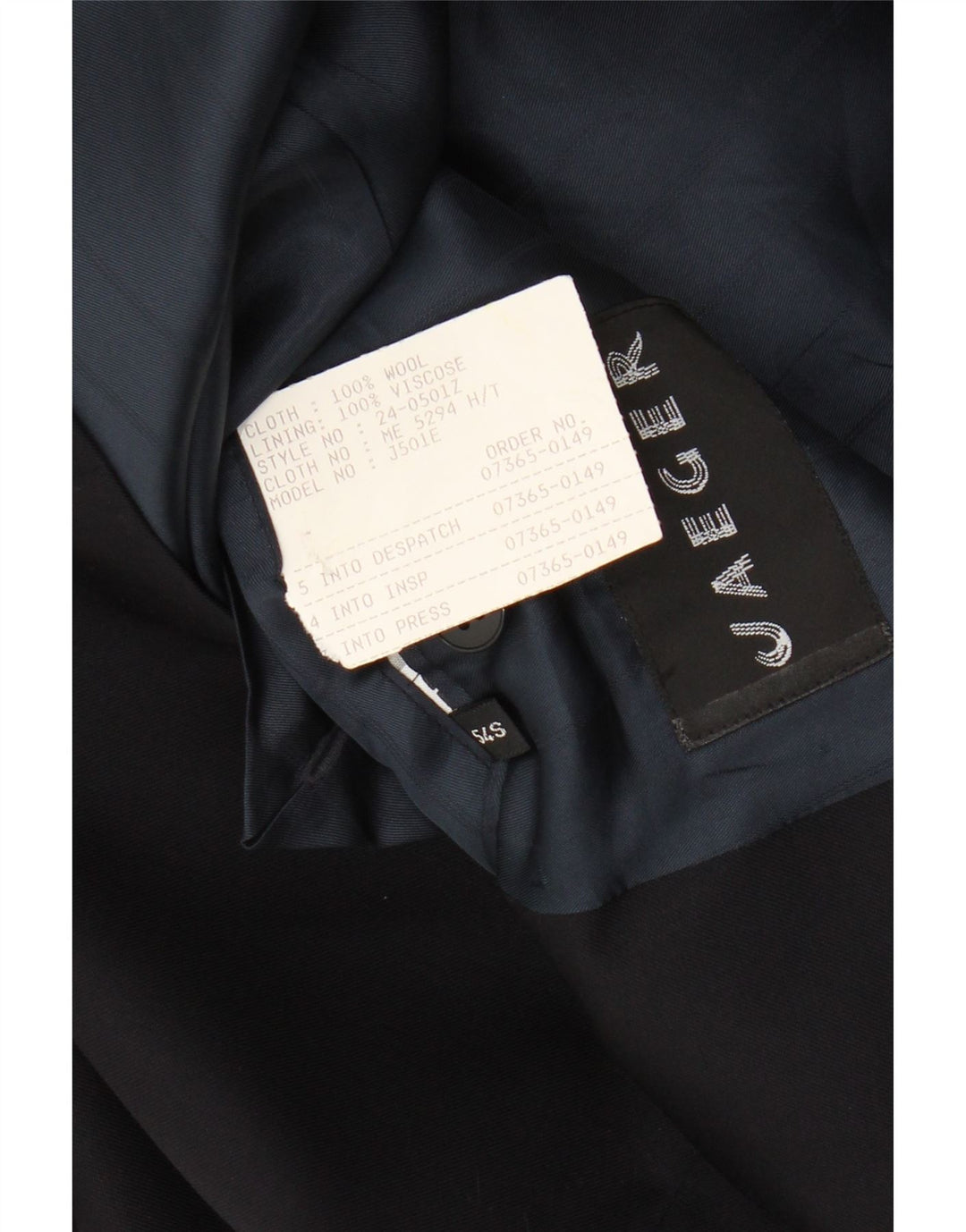 Jaeger Mens Double Breasted Blazer Jacket IT 54 2XL Navy Blue Wool