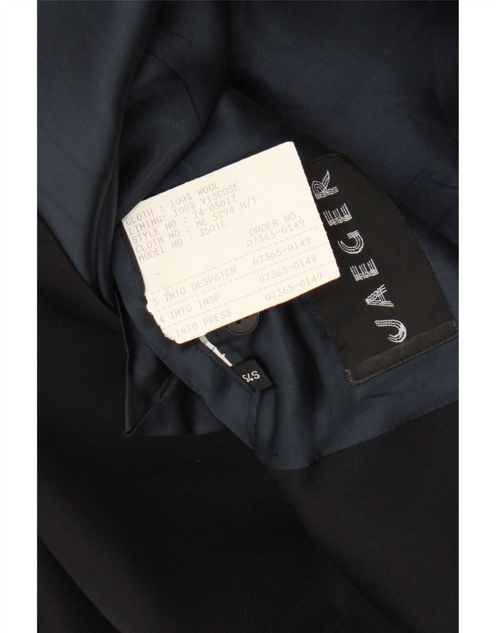 Jaeger Mens Double Breasted Blazer Jacket IT 54 2XL Navy Blue Wool