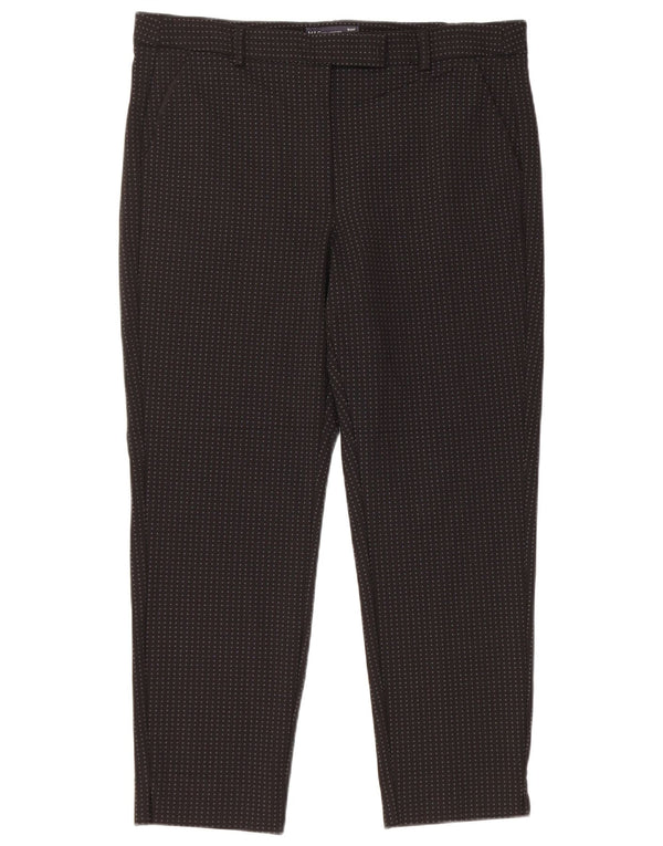 Marks & Spencer Womens Cropped Trousers UK 16 Large W34 L24 Black Flecked