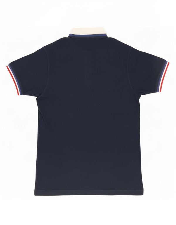Fred Perry Boys Polo Shirt 15-16 Years Navy Blue Colourblock Cotton