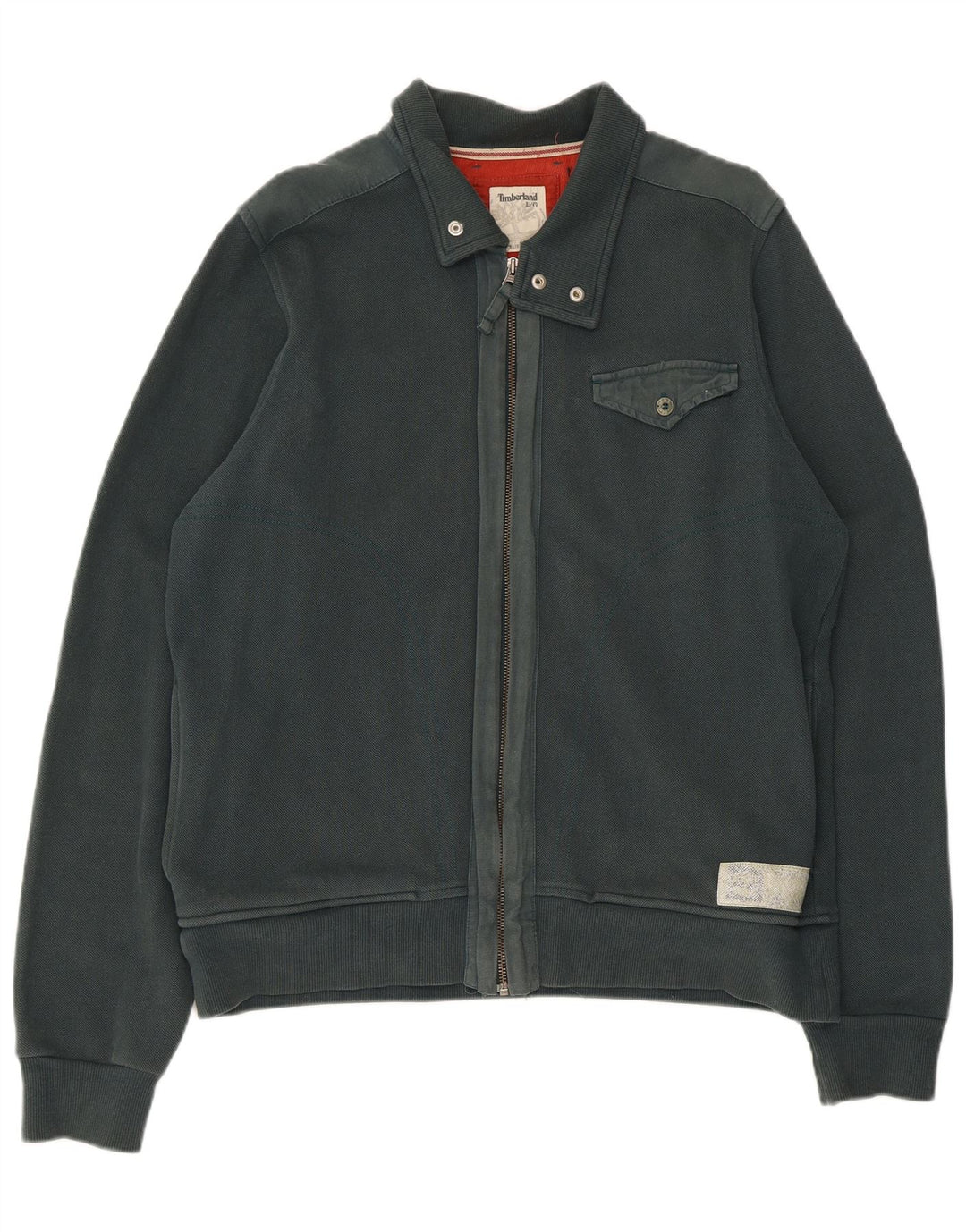Timberland Mens Tracksuit Top Jacket Large Green Cotton