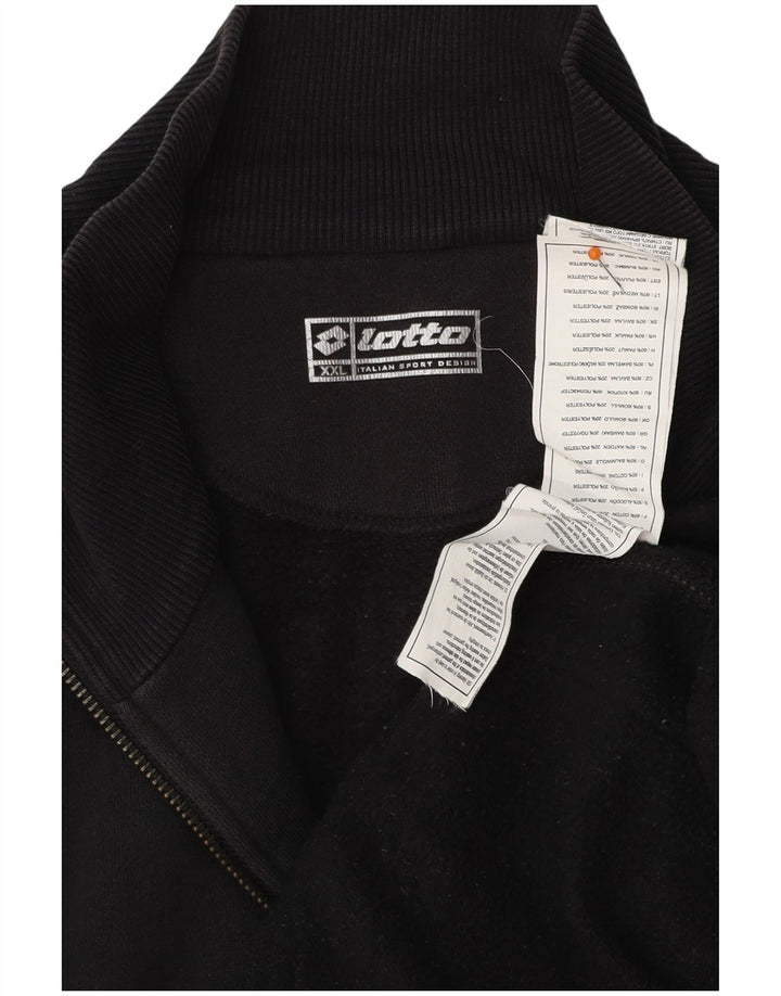 LOTTO Mens Tracksuit Top Jacket 2XL Black Cotton