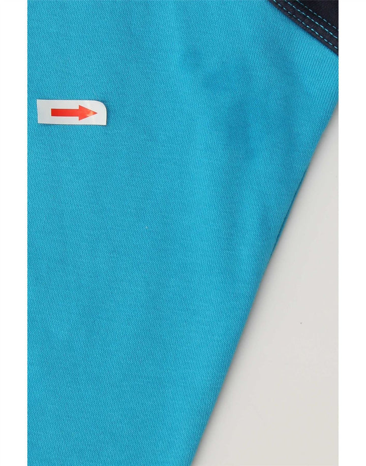 Nike Mens Zip Hoodie Sweater Medium Blue Colourblock Cotton