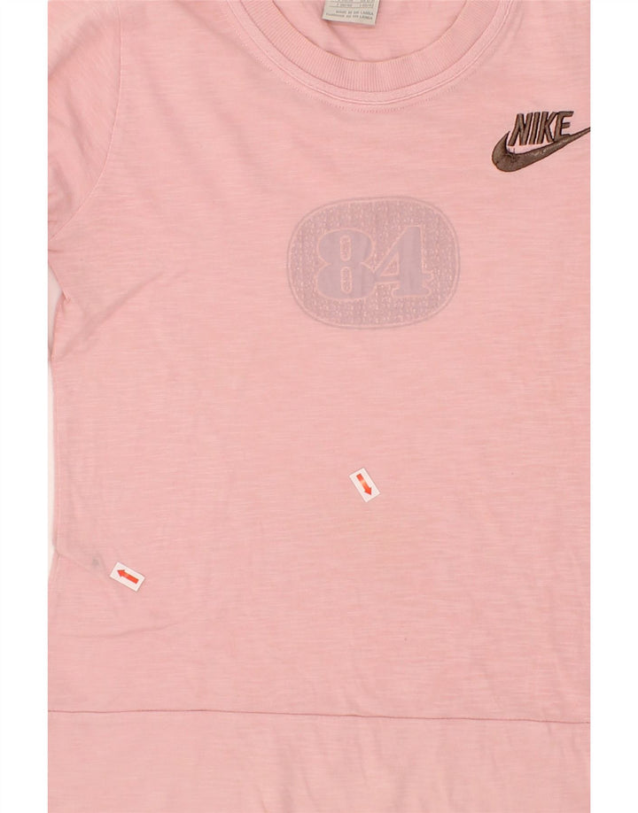 NIKE Womens Graphic Top Long Sleeve UK 8/10 Small Pink Vintage Nike and Second-Hand Nike from Messina Hembry 