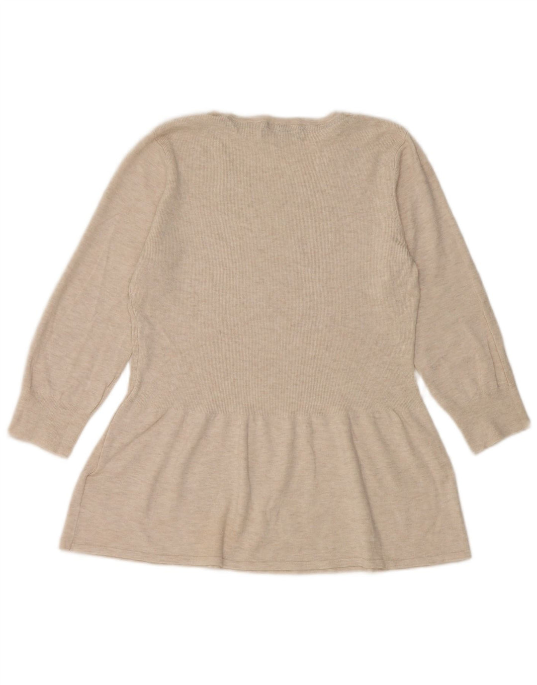Marks & Spencer Womens Top 3/4 Sleeve UK 12 Medium  Beige Flecked Viscose