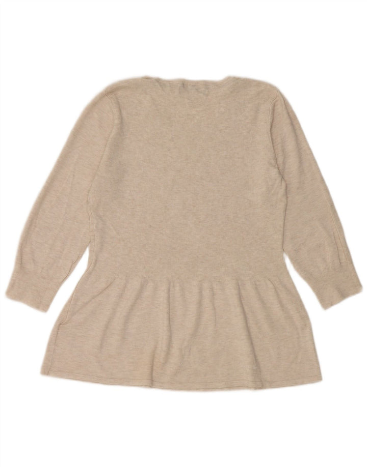 Marks & Spencer Womens Top 3/4 Sleeve UK 12 Medium  Beige Flecked Viscose