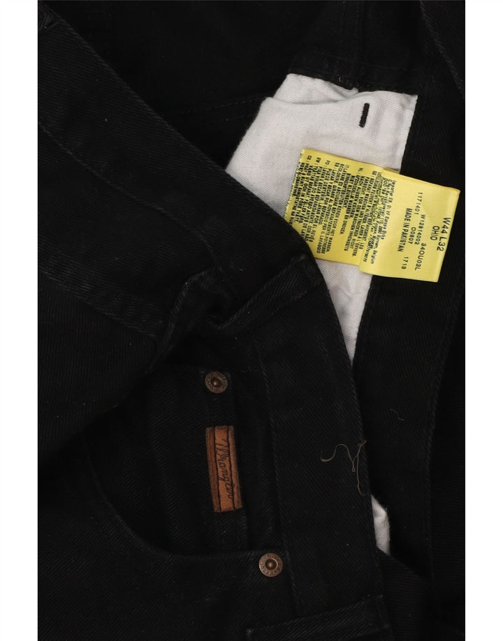 Wrangler Mens Ohio Straight Jeans W44 L32 Black Cotton
