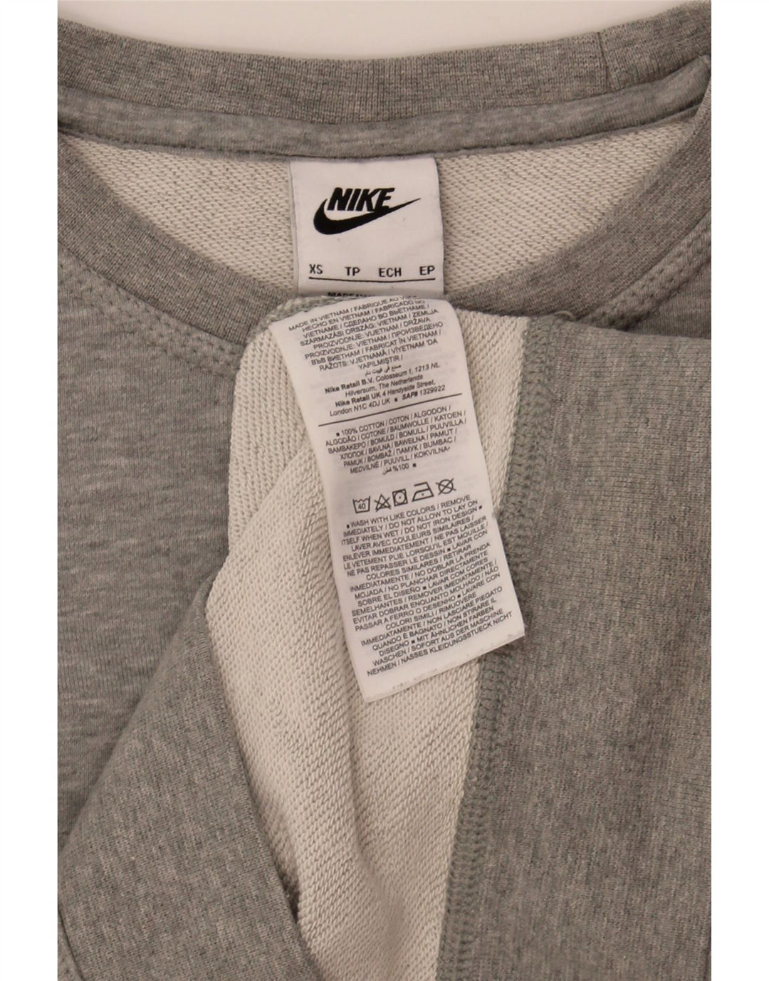 NIKE Mens Sweatshirt Jumper XS Grey Cotton Vintage Nike and Second-Hand Nike from Messina Hembry 