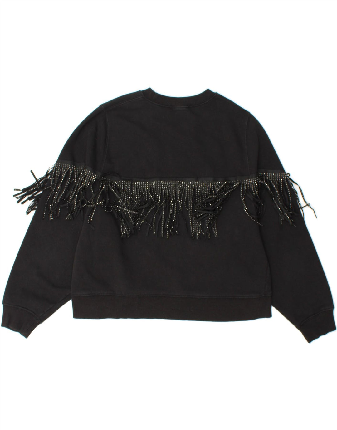 ZARA Womens Sweatshirt Jumper UK 10 Small Black Cotton Vintage Zara and Second-Hand Zara from Messina Hembry 