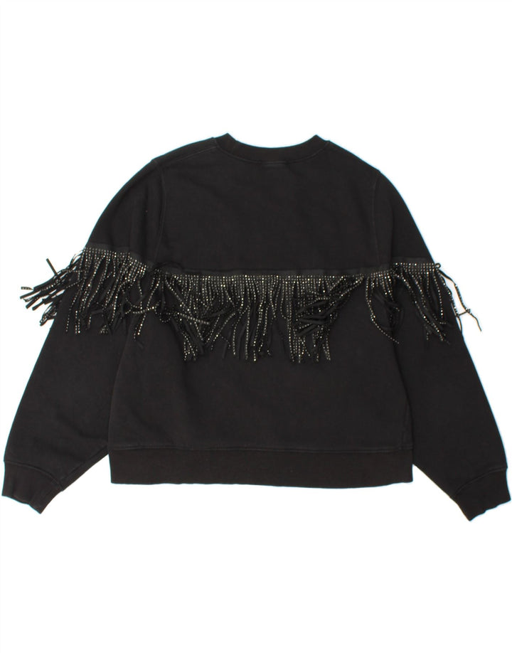 ZARA Womens Sweatshirt Jumper UK 10 Small Black Cotton Vintage Zara and Second-Hand Zara from Messina Hembry 