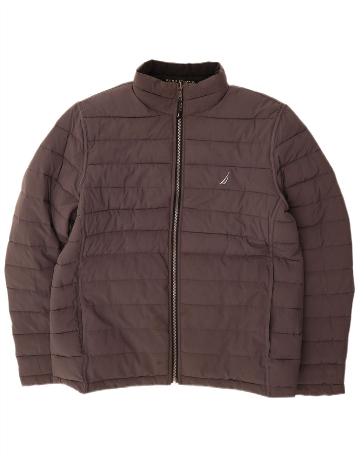 NAUTICA Mens Reversible Padded Jacket UK 40 Large Black Polyester