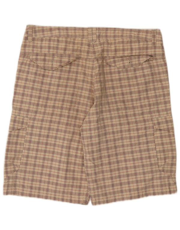 Invicta Mens Cargo Shorts IT 52 XL W36 Beige Check Cotton