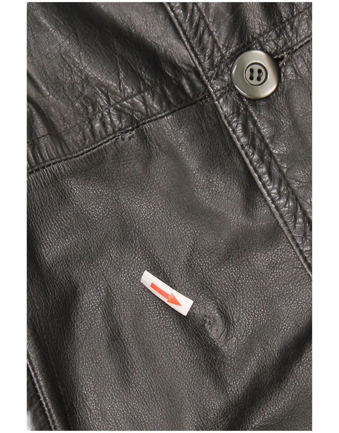 Vintage Mens Leather Coat UK 40 Large Black Leather