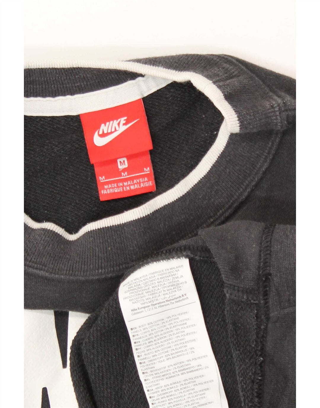 Nike Womens Oversized Sweatshirt Jumper UK 14 Medium Black Cotton