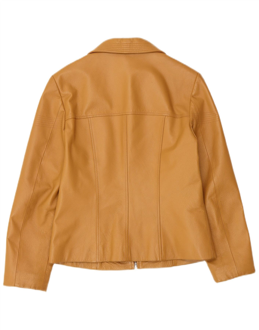 TOGETHER Womens Leather Jacket UK 8 Small  Beige Leather