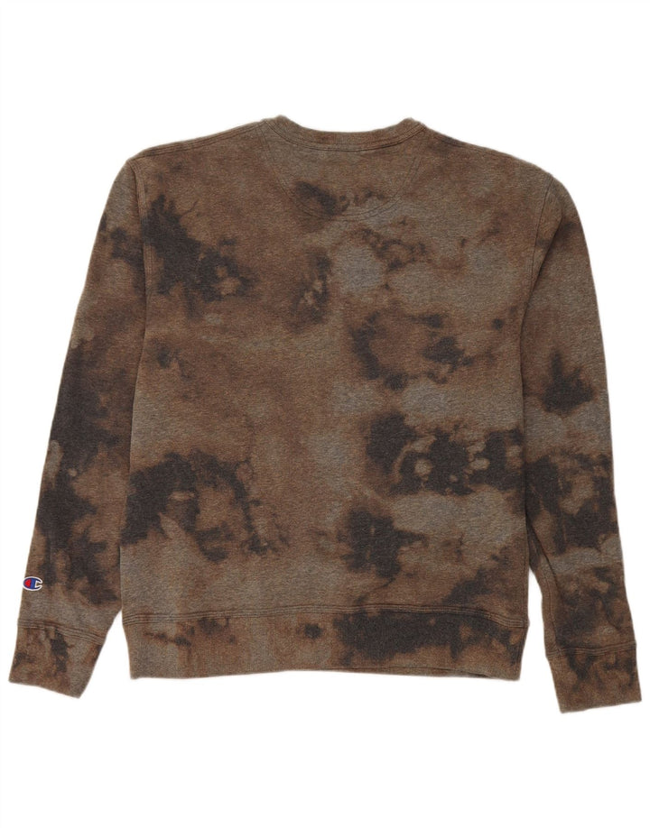 Champion Mens Sweatshirt Jumper Medium Brown Tie Dye