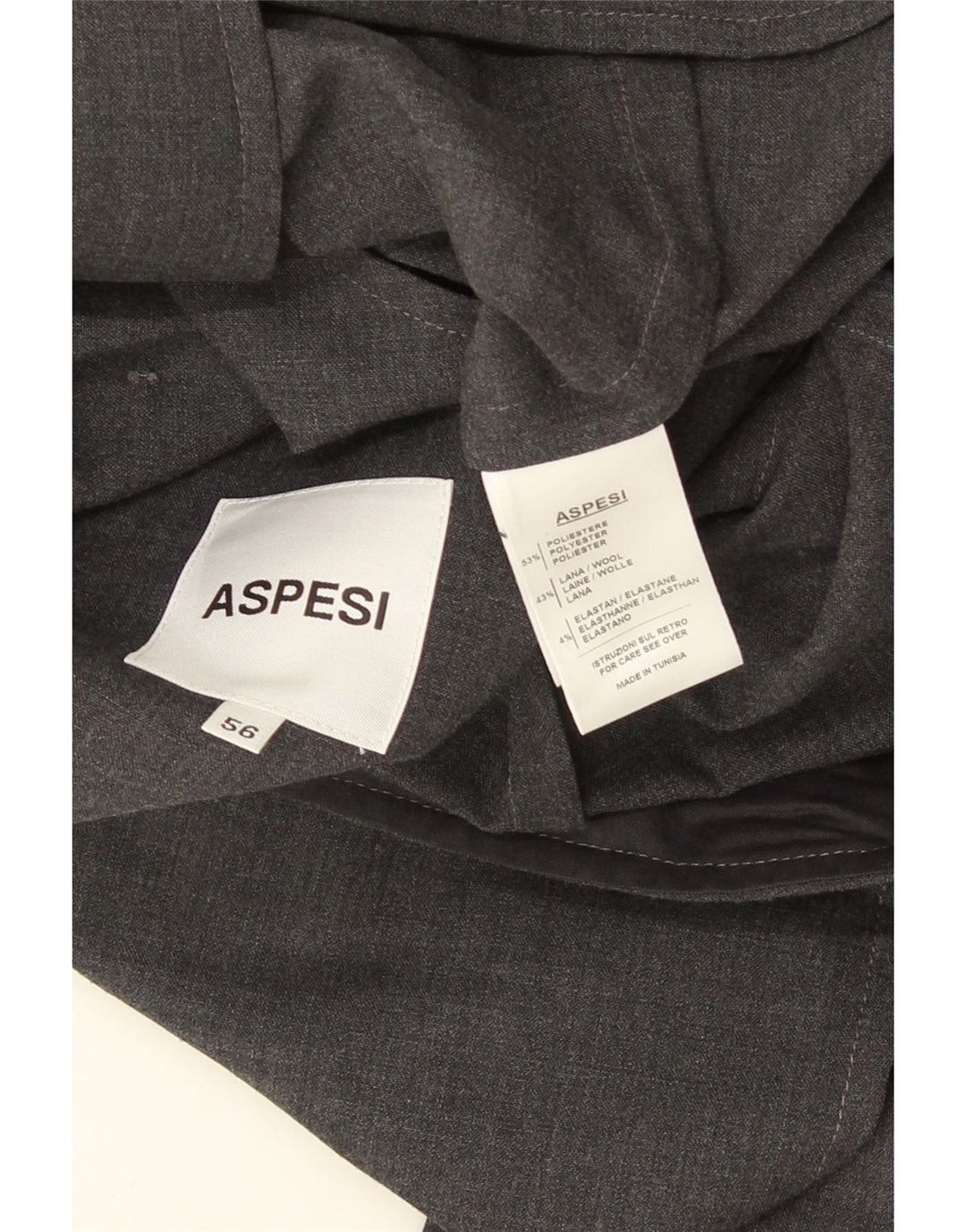 Aspesi Mens 3 Button Blazer Jacket IT 56 3XL Grey Polyester