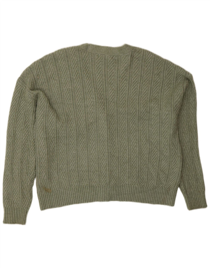 Marks & Spencer Womens Cardigan Sweater UK 18 XL Green Polyester