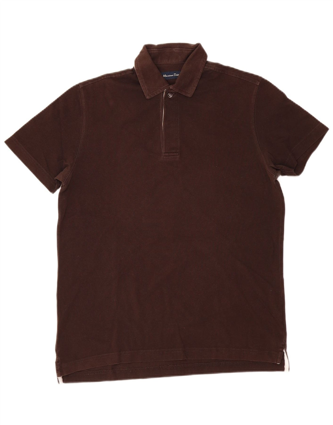 MASSIMO DUTTI Mens Polo Shirt Medium Brown Cotton