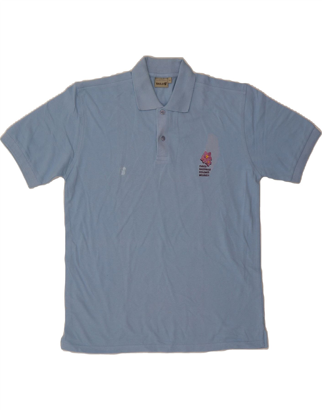 BAILO Mens Polo Shirt Medium Blue Cotton Vintage Bailo and Second-Hand Bailo from Messina Hembry 