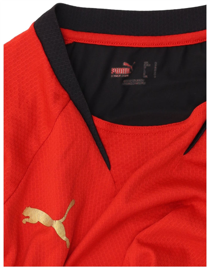 Puma Mens Graphic T-Shirt Top Small Red Colourblock