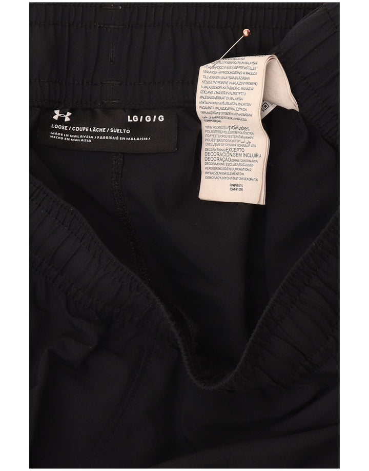 UNDER ARMOUR Mens Graphic Sport Shorts Large Black Polyester