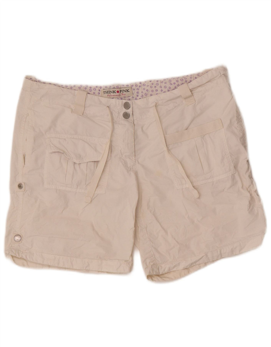 Think Pink Womens Cargo Shorts W30 Medium White Cotton