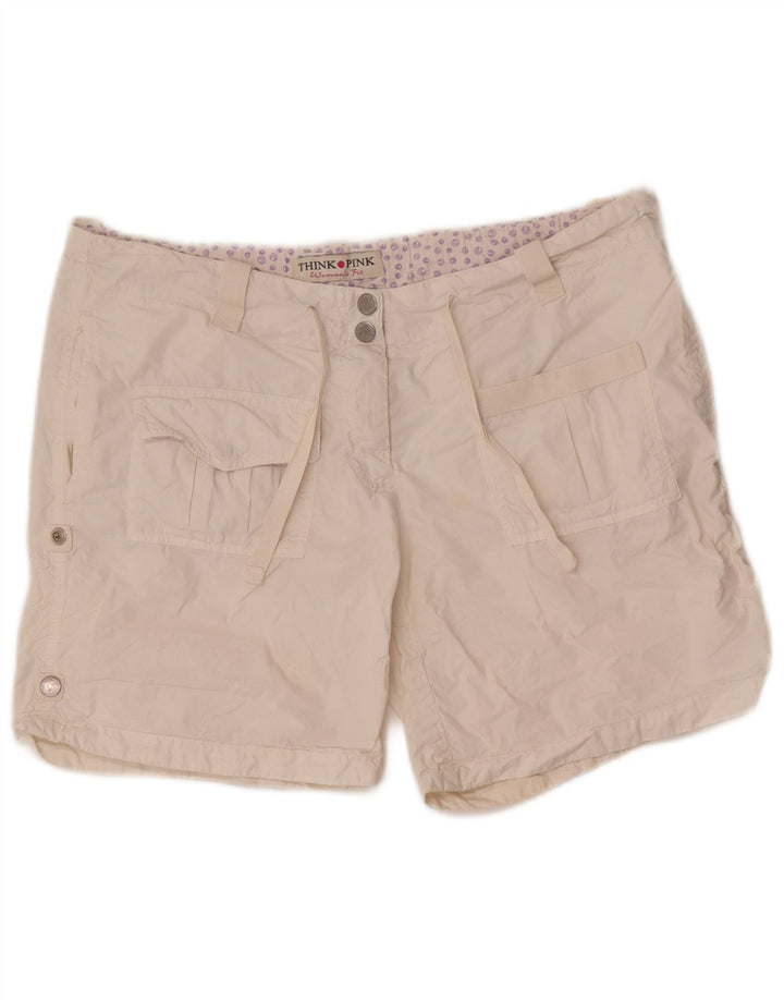 Think Pink Womens Cargo Shorts W30 Medium White Cotton