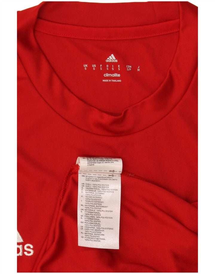 Adidas Mens Climalite T-Shirt Top Small Red Polyester