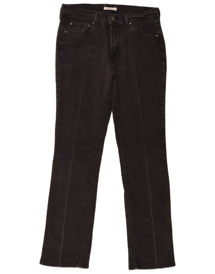 Levi's Womens 505 Straight Jeans W30 L32 Black Cotton