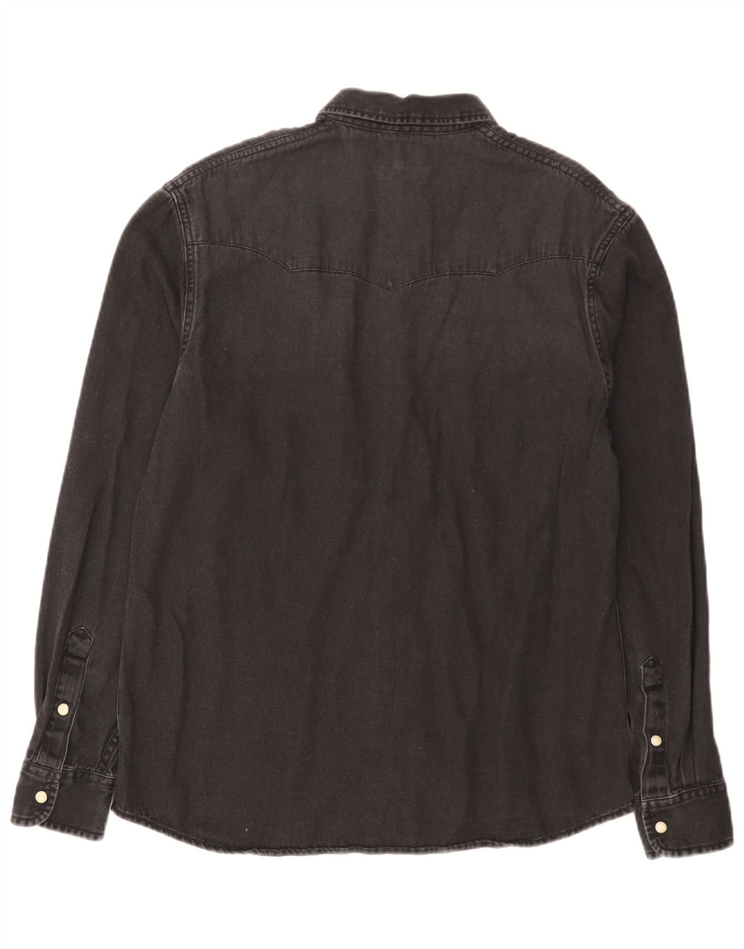 Wrangler Mens Western Regular Fit Denim Shirt Medium Black Cotton